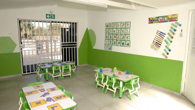 Classroom at ChildSol Creche in Vorna Valley, designed for early education